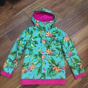 THE NORTH FACE Womens snowboard jacket ski winter snow coat Tropical S Small EUC
